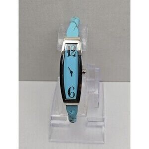 Mercedes Benz Womens 15mm Slim Blue Braided Leather Watch Swiss New Battery